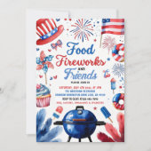 Invitation 4 juillet BBQ, Fête Aux Etats-Unis Invi (Devant)