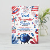 Invitation 4 juillet BBQ, Fête Aux Etats-Unis Invi (Debout devant)