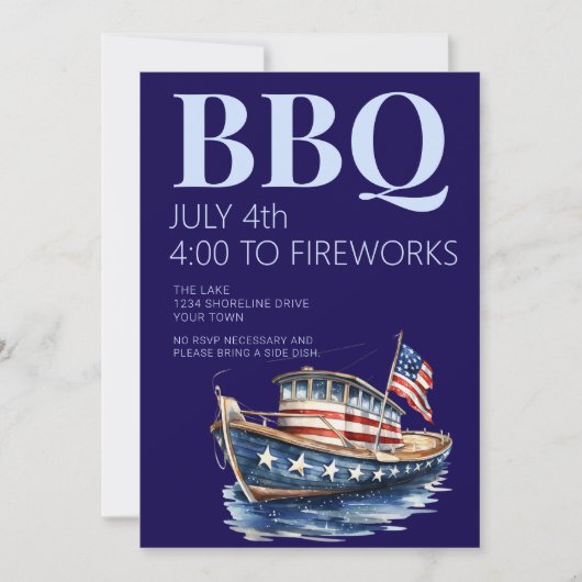 Invitation 4 juillet BBQ Party (Devant)