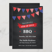 Invitation 4 juillet BBQ Party (Devant / Derrière)