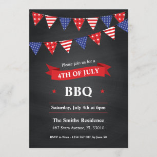 Invitation 4 juillet BBQ Party