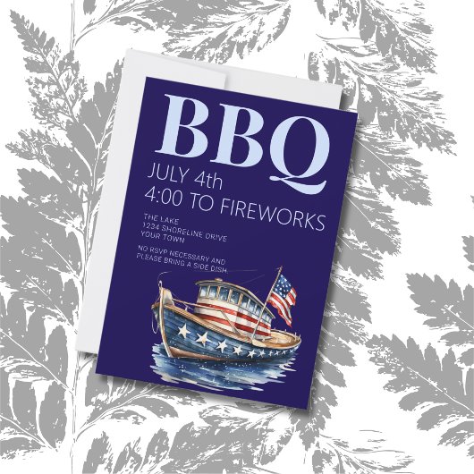 Invitation 4 juillet BBQ Party