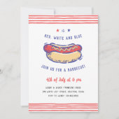 Invitation 4 juillet BBQ Quirky À La Main (Devant)