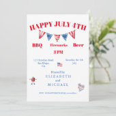 Invitation 4 juillet BBQ Red White Blue Stars (Debout devant)