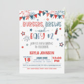 Invitation 4 juillet bébé Baby shower Q - bébé 2 (Debout devant)