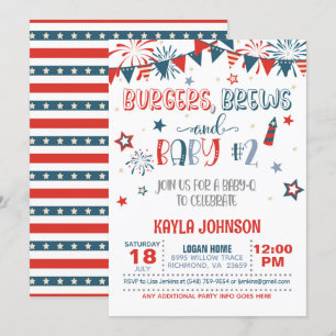 Invitation 4 juillet bébé Baby shower Q - bébé 2