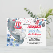 Invitation 4 juillet bébé garçon douche (Debout devant)