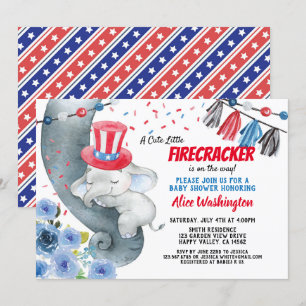 Invitation 4 juillet bébé garçon douche