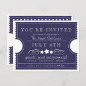 Invitation 4 juillet Billet (Devant / Derrière)