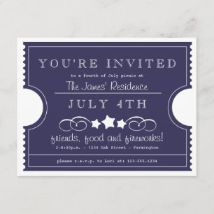 Invitation 4 juillet Billet