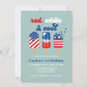 Invitation 4 juillet Bleu Rouge Blanc Anniversaire (Devant)