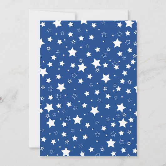 Invitation 4 juillet Bleu Rouge Blanc Anniversaire (Dos)