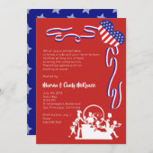 Invitation 4 juillet Bloquer l'invitation du parti BBQ (Devant / Derrière)