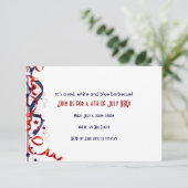 Invitation 4 juillet Bons et étoiles rouges et bleus (Debout devant)