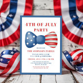 Invitation 4 juillet Bow Rouge, Blanc Et Bleu
