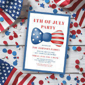Invitation 4 juillet Bow Rouge, Blanc Et Bleu