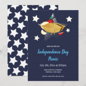 Invitation 4 juillet Carton de pique-nique Apple Pie Invitati (Devant / Derrière)