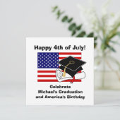 Invitation 4 juillet casquette d'invitation de fête de remise (Debout devant)