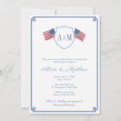 Invitation 4 juillet Classic Monogram Couples Fête des mariée (Devant)