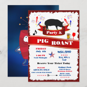 Invitation 4 juillet Cochon Roast Party