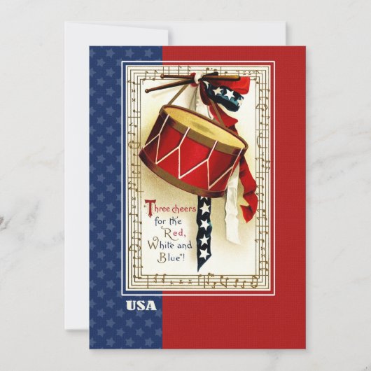 Invitation 4 juillet | Conception Vintage événement (Devant)