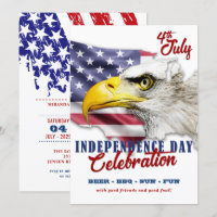 4 juillet d'aigle rouge, blanc et bleu américain