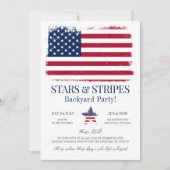 Invitation 4 juillet de drapeau américain modifiable (Devant)