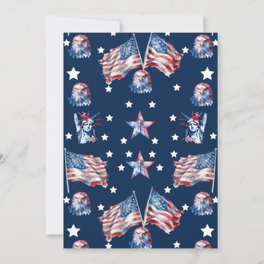 Invitation 4 juillet Drapeau Eagle America (Dos)