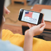 Invitation 4 juillet Drapeau rouge blanc et bleu personnalisé