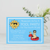 Invitation 4 juillet du Pool Party (Male Red Innertube) (Debout devant)