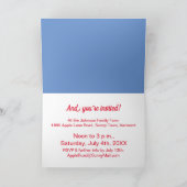 Invitation 4 juillet, en vichy, rouge, blanc et bleu Invitati (Intérieur)