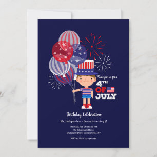Invitation 4 juillet Enfant d'anniversaire