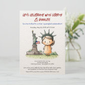 Invitation 4 juillet Enfants - Liberté Cute (Debout devant)