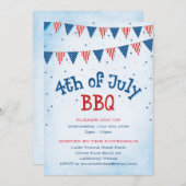 Invitation 4 juillet étamine de BBQ (Devant / Derrière)