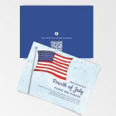 Invitation 4 juillet Été Rouge blanc et bleu Drapeau