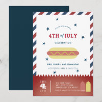 4 juillet Étoiles et rayures Hot Dog BBQ
