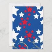 Invitation 4 juillet Étoiles Faux Gold Swirls (Dos)