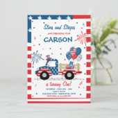 Invitation 4 juillet Étoiles Frappes Et Anniversaire Amusants (Debout devant)