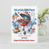Invitation 4 juillet Famille Réunion Bakyard Bq Party (Debout devant)