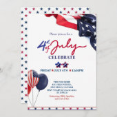 Invitation 4 juillet fête (Devant / Derrière)