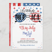 Invitation 4 juillet fête (Devant / Derrière)