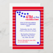 Invitation 4 juillet fête (Devant / Derrière)