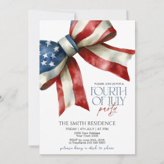Invitation 4 juillet Fête Avec Red Whi