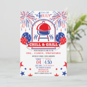 Invitation 4 juillet Fête barbecue de réfrigération et de gri (Debout devant)