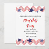 Invitation 4 juillet fête, Bonne saison des fêtes (Devant / Derrière)