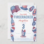 Invitation 4 juillet fête d'anniversaire (Devant)