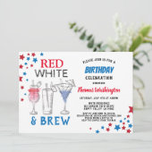 Invitation 4 juillet fête d'anniversaire adulte (Debout devant)