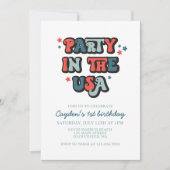 Invitation 4 juillet Fête d'anniversaire aux Etats-Unis (Devant)