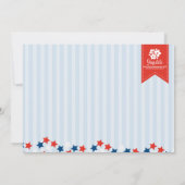 Invitation 4 juillet fête d'anniversaire pour des enfants (Dos)