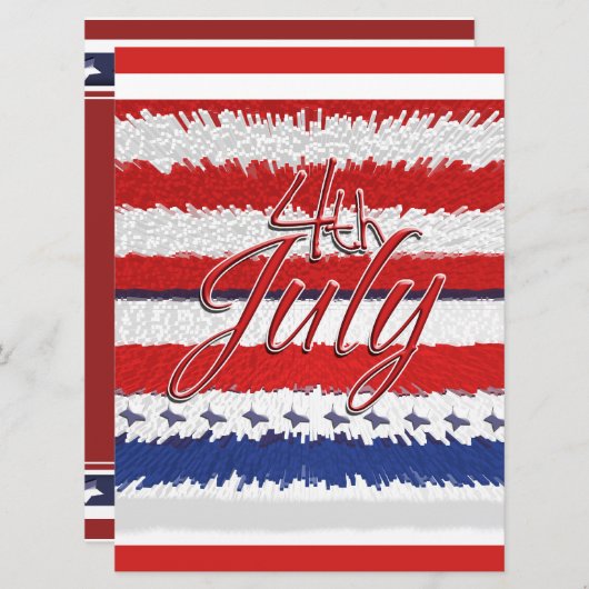 Invitation 4 juillet Fête de l'Indépendance (Devant / Derrière)